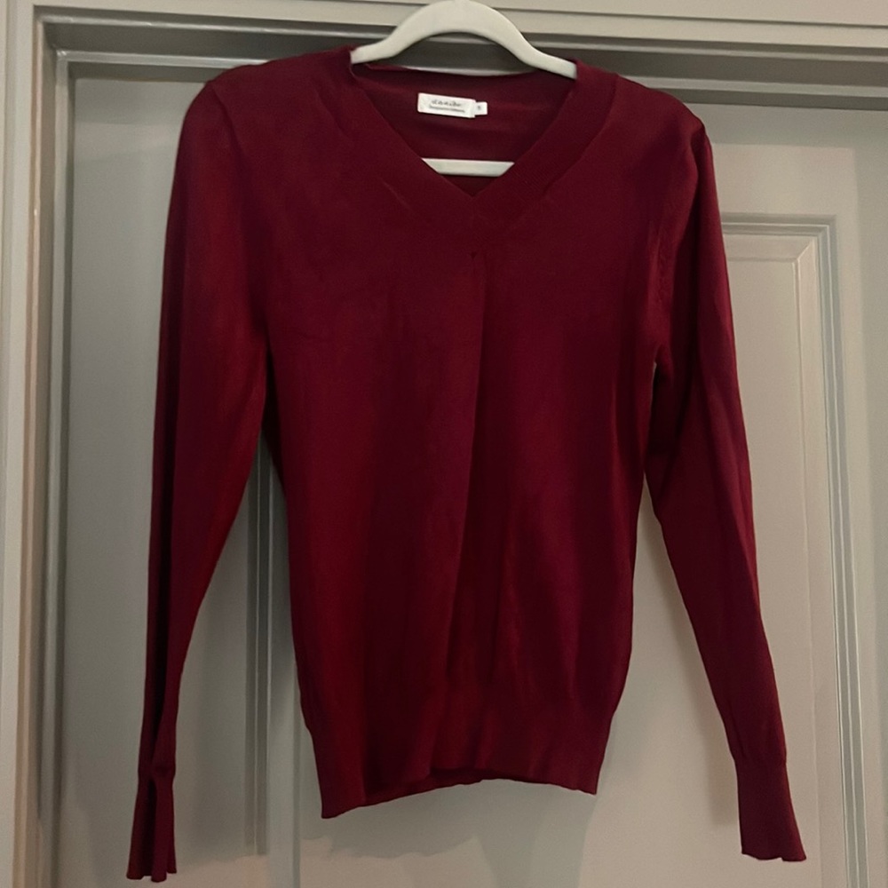LALABEE Women's V Neck Long Sleeve Soft Stretch Pullover Knit Top Sweater